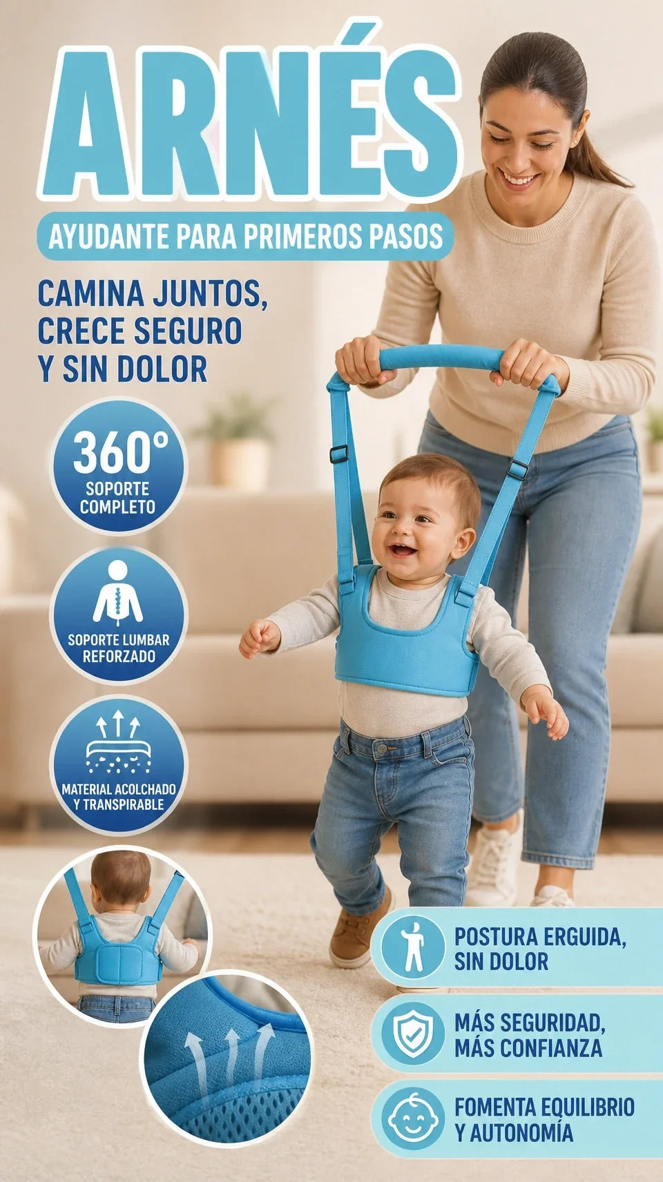 Arnés para Bebé Aprende a Caminar