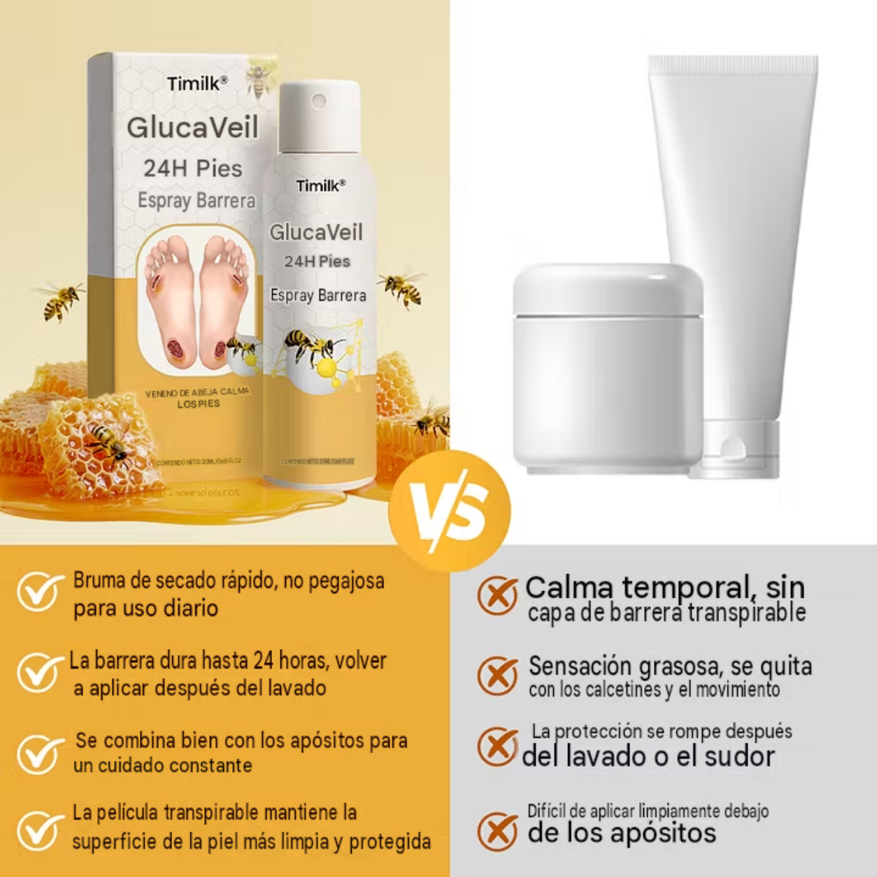 GlucaVeil Spray Barrera para Pies 24H 🔥