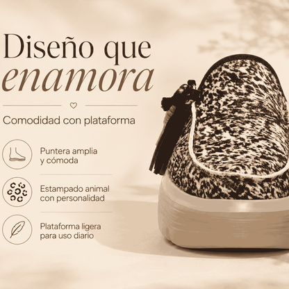WildLuxe™ Zuecos Plataforma Animal Print
