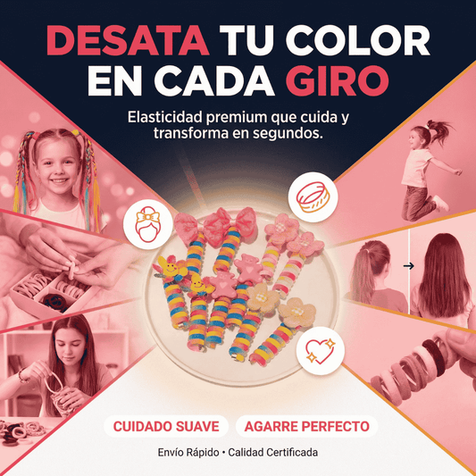 🌈SETx5 COLETAS DE RESORTE MULTICOLOR🌈