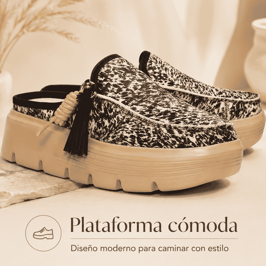 WildLuxe™ Zuecos Plataforma Animal Print
