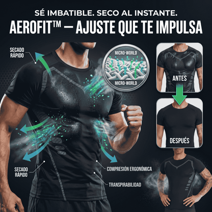 AeroFit™ - Camiseta De Compresión De Manga Corta, De Secado Rápido