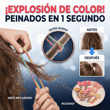 🌈SETx5 COLETAS DE RESORTE MULTICOLOR🌈