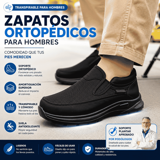 PodiFlex™ - Zapatillas Ortopédicas Transpirables Sin Cordones Para hombre