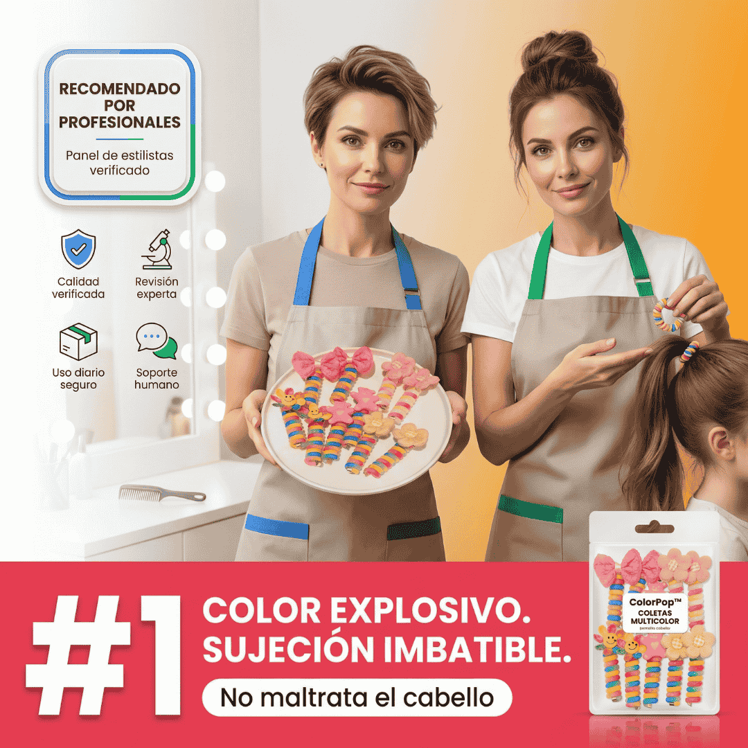 🌈SETx5 COLETAS DE RESORTE MULTICOLOR🌈