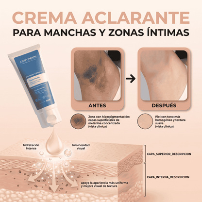 Crema Aclarante Para Piel Con Melasma, Axilas, Zonas Intimas, Rostro Y Cuerpo.