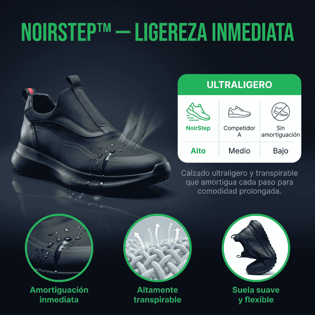 NoirStep - Calzado Ligero, Transpirable Y De Suela Suave