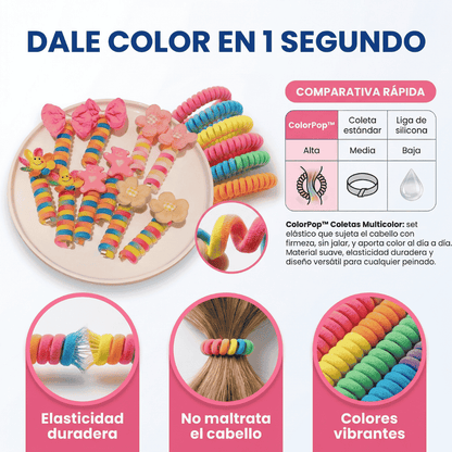 🌈SETx5 COLETAS DE RESORTE MULTICOLOR🌈