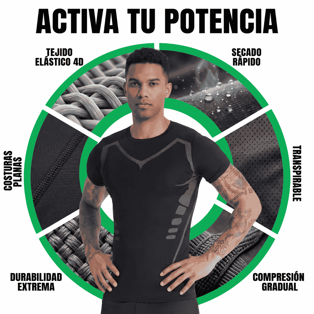 AeroFit™ - Camiseta De Compresión De Manga Corta, De Secado Rápido