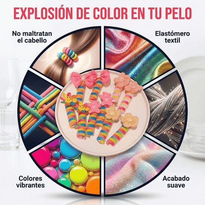 🌈SETx5 COLETAS DE RESORTE MULTICOLOR🌈