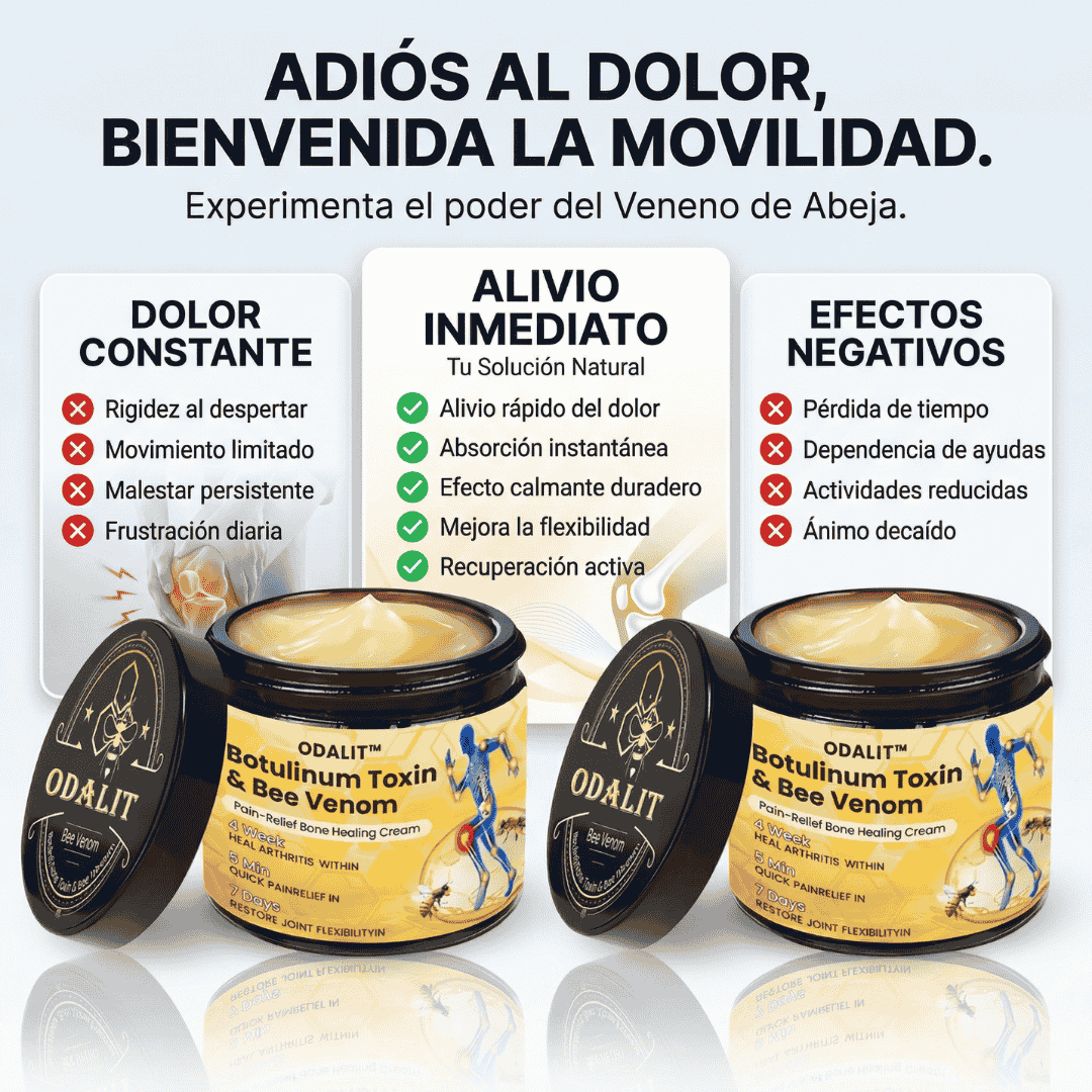 🔥PROMO 2x1 🔥Crema Para El Alivio Del Dolor Y La Curación Ósea Con Toxina Botulínica Y Veneno De Abeja 🐝💎