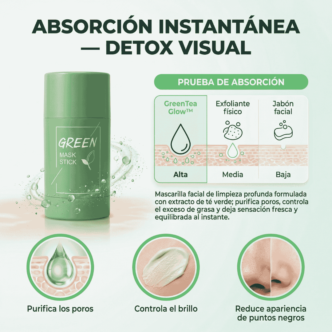 🌿 GreenTea Glow™ - Mascarilla de limpieza profunda 🌿