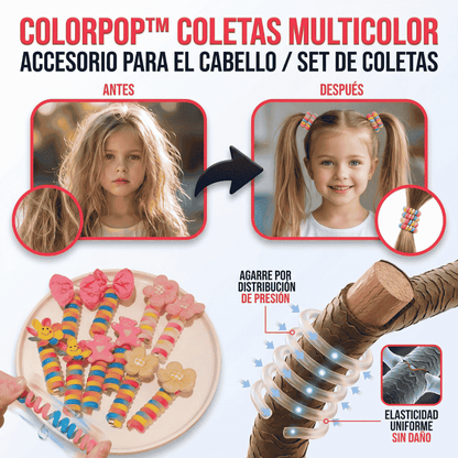 🌈SETx5 COLETAS DE RESORTE MULTICOLOR🌈