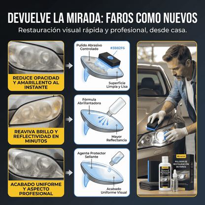 🔆Kit profesional de restauración de faros de coche🚗