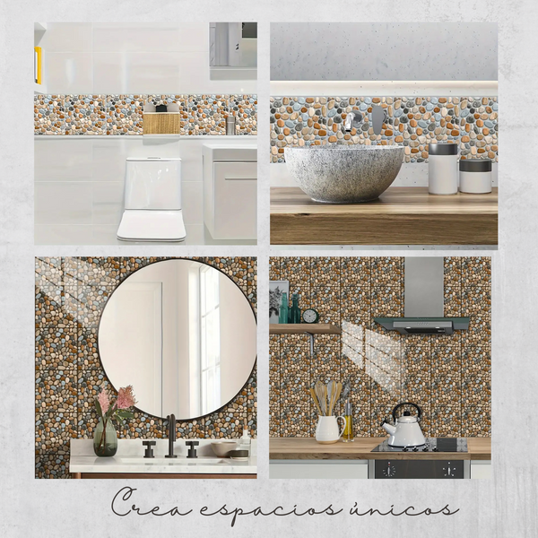 🚨PROMO PAGA 1 LLEVA 3 Adhesivos 60x30 CM ⛰️ De Piedras Decorativas