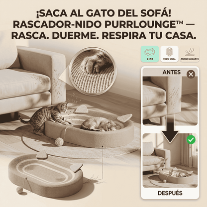 PurrLounge™ - Rascador y cama para gatos