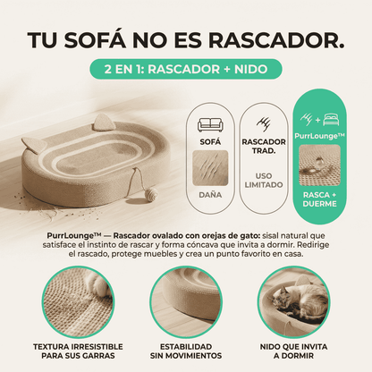 PurrLounge™ - Rascador y cama para gatos