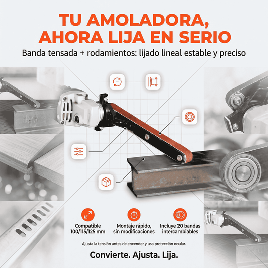 Adaptador de Lijadora de Banda ProFitGear™ + 20 Lijas Intercambiables