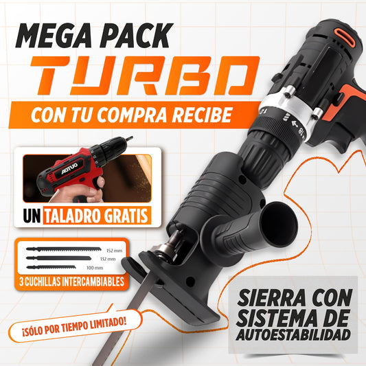 TALADRO + ADAPTADOR DE SIERRA PORTATIL PARA TALADRO + 3 HOJAS INTERCAMBIABLES