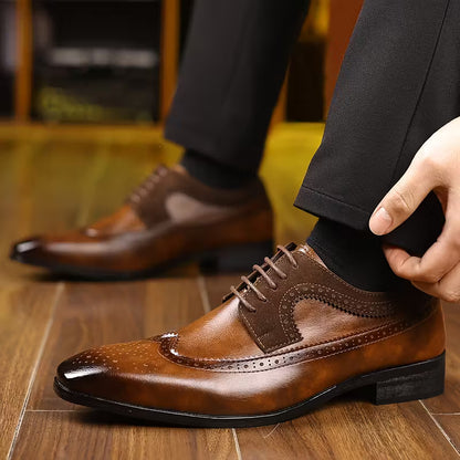 Zapatos Oxford Wingtip™ – Elegancia Atemporal para Hombres Exigentes