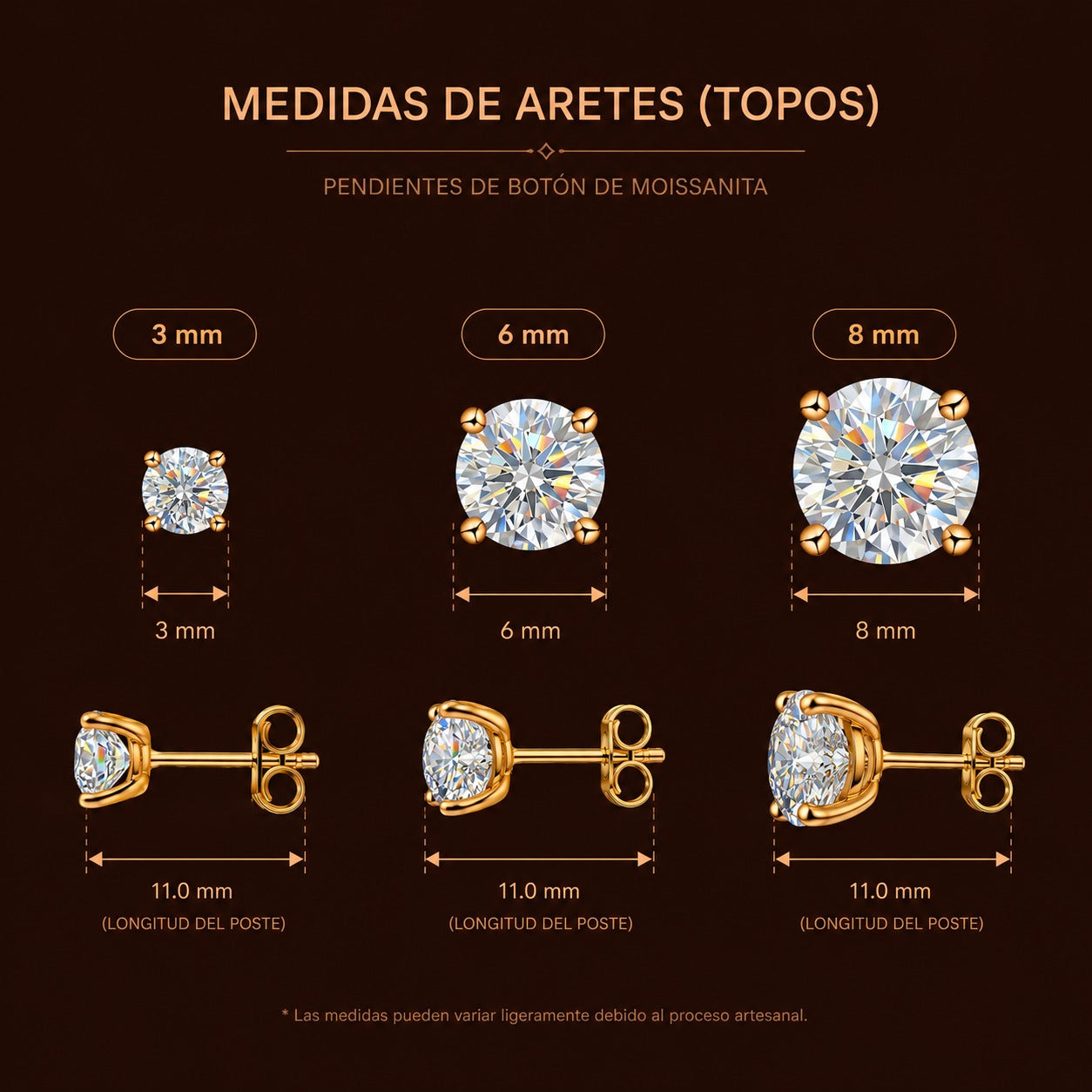 Pendientes Solitario De Moissanita Y Diamante