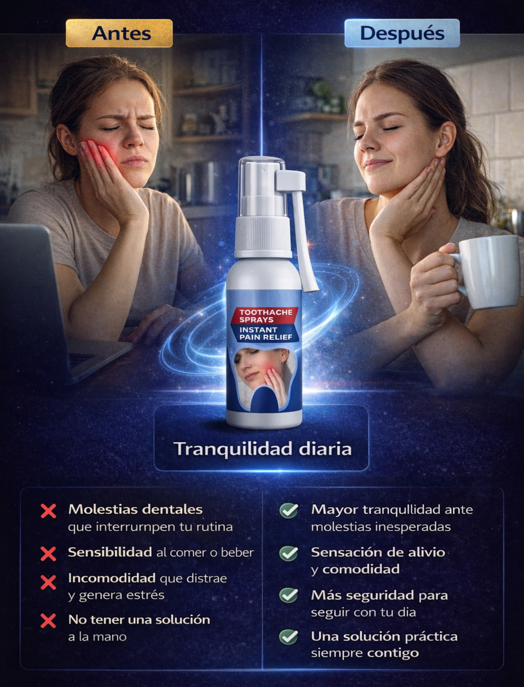 DentaSoulage   -Spray bucal Alivia El Dolor Y La Irritación En Minutos