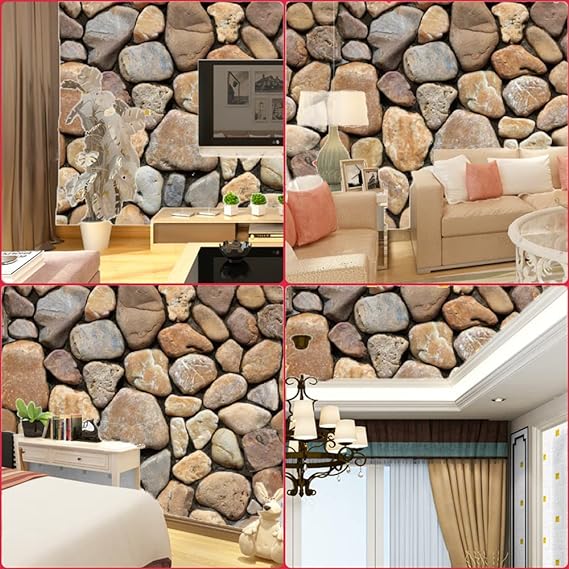 🚨PROMO PAGA 1 LLEVA 3 Adhesivos 60x30 CM ⛰️ De Piedras Decorativas