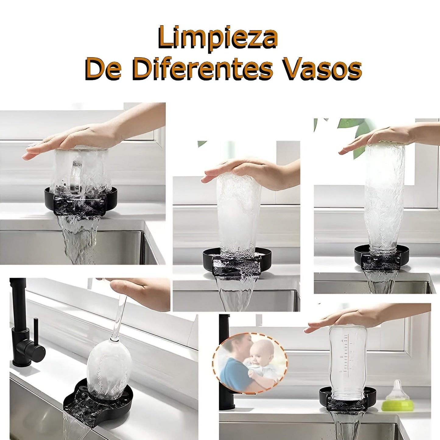 LAVADOR DE VASOS AUTOMÁTICO CON PRESIÓN DE AGUA