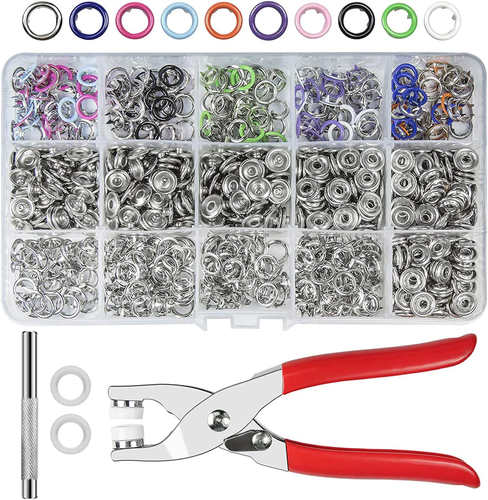 PowerSnap™ Kit Pro - Remachadora De Botones A Presión + 200 Mas Broches