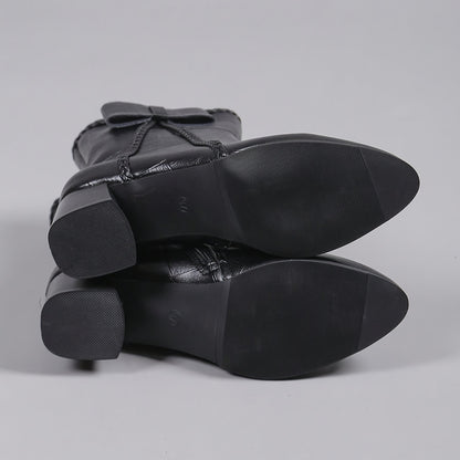 Terc - Botas de cuero y terciopelo ortopédicas para mujer