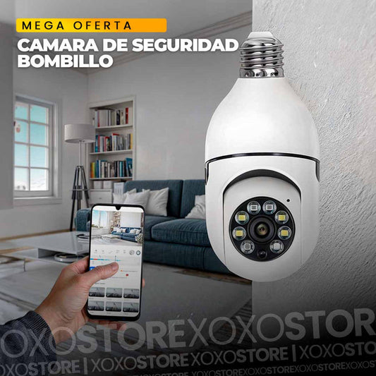 Cámara Tipo Bombillo Con Wifi , Rotación 360° Y Visión Nocturna