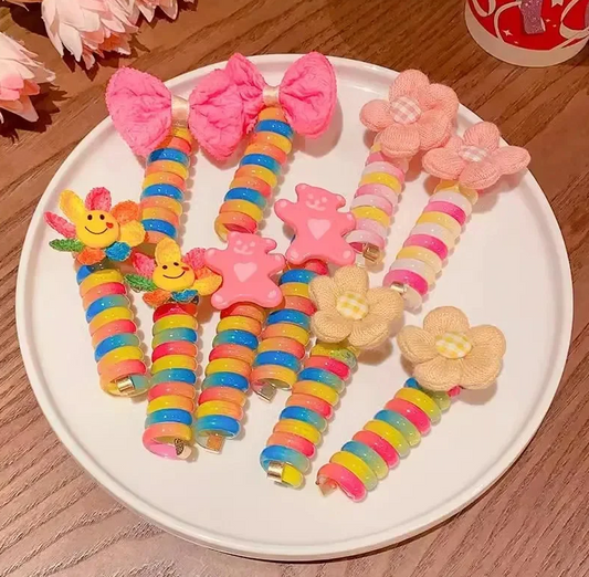 🌈SETx5 COLETAS DE RESORTE MULTICOLOR🌈