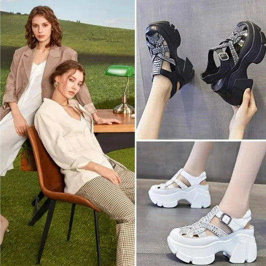Sequined - Nuevas sandalias ortopédicas con plataforma y lentejuelas