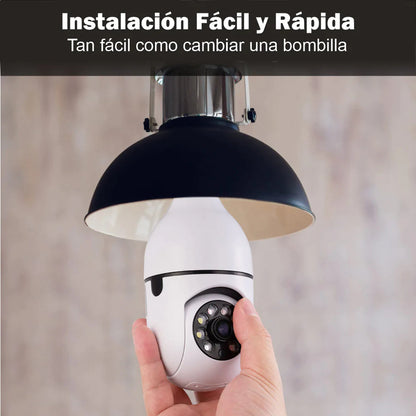 Cámara Tipo Bombillo Con Wifi , Rotación 360° Y Visión Nocturna