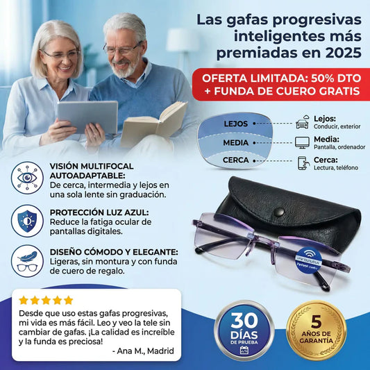 Blu Progresivas Inteligentes™ - Visión de cerca, intermedia y lejos en una sola gafa (PRUEBA GARANTIZADA DE 30 DÍAS)