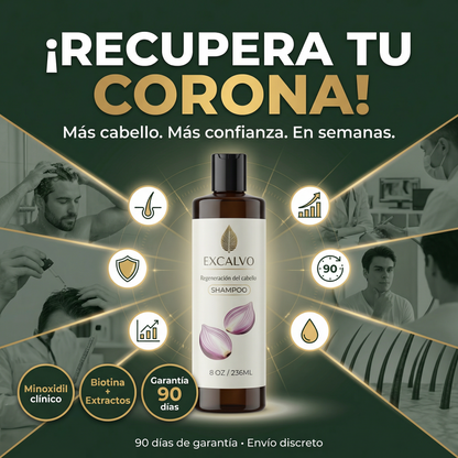 EXCALVO💆‍♂️ shampoo nutricional de cebolla🧅 canela y gengibre 🌿