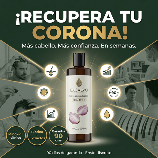 EXCALVO💆‍♂️ shampoo nutricional de cebolla🧅 canela y gengibre 🌿