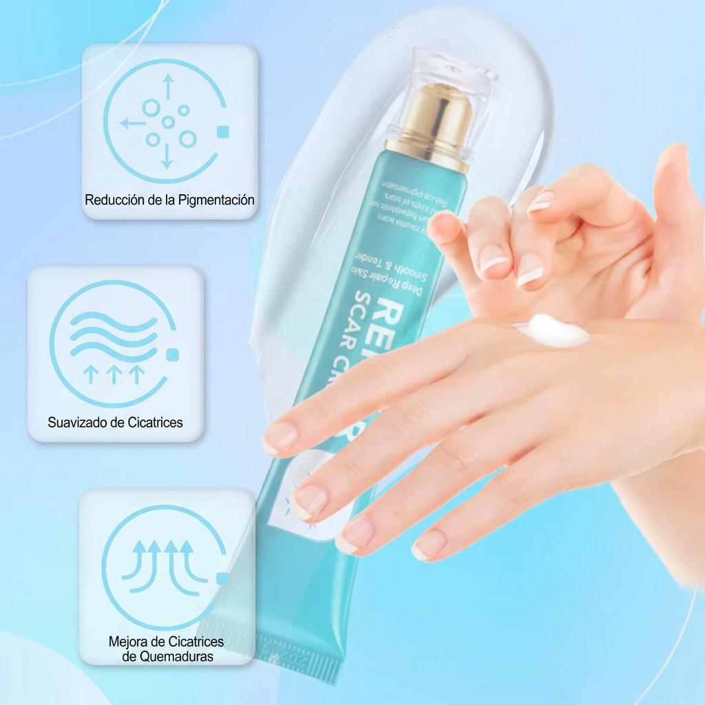 REPAIR SCAR CREAM - CREMA REPARADORA DE CICATRICES - TRATA CICATRICES ANTIGUAS Y RECIENTES, QUEMADURAS Y MÁS