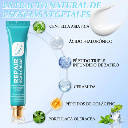 REPAIR SCAR CREAM - CREMA REPARADORA DE CICATRICES - TRATA CICATRICES ANTIGUAS Y RECIENTES, QUEMADURAS Y MÁS