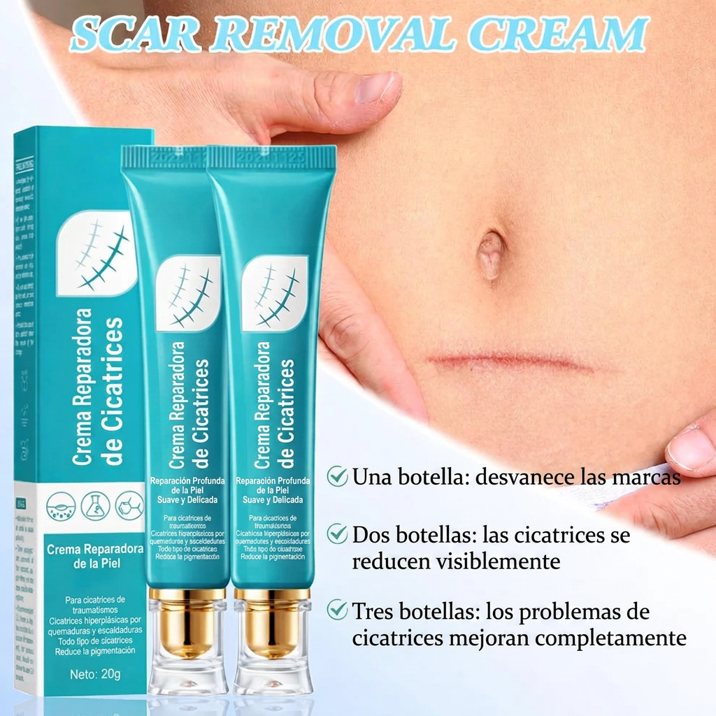 REPAIR SCAR CREAM - CREMA REPARADORA DE CICATRICES - TRATA CICATRICES ANTIGUAS Y RECIENTES, QUEMADURAS Y MÁS