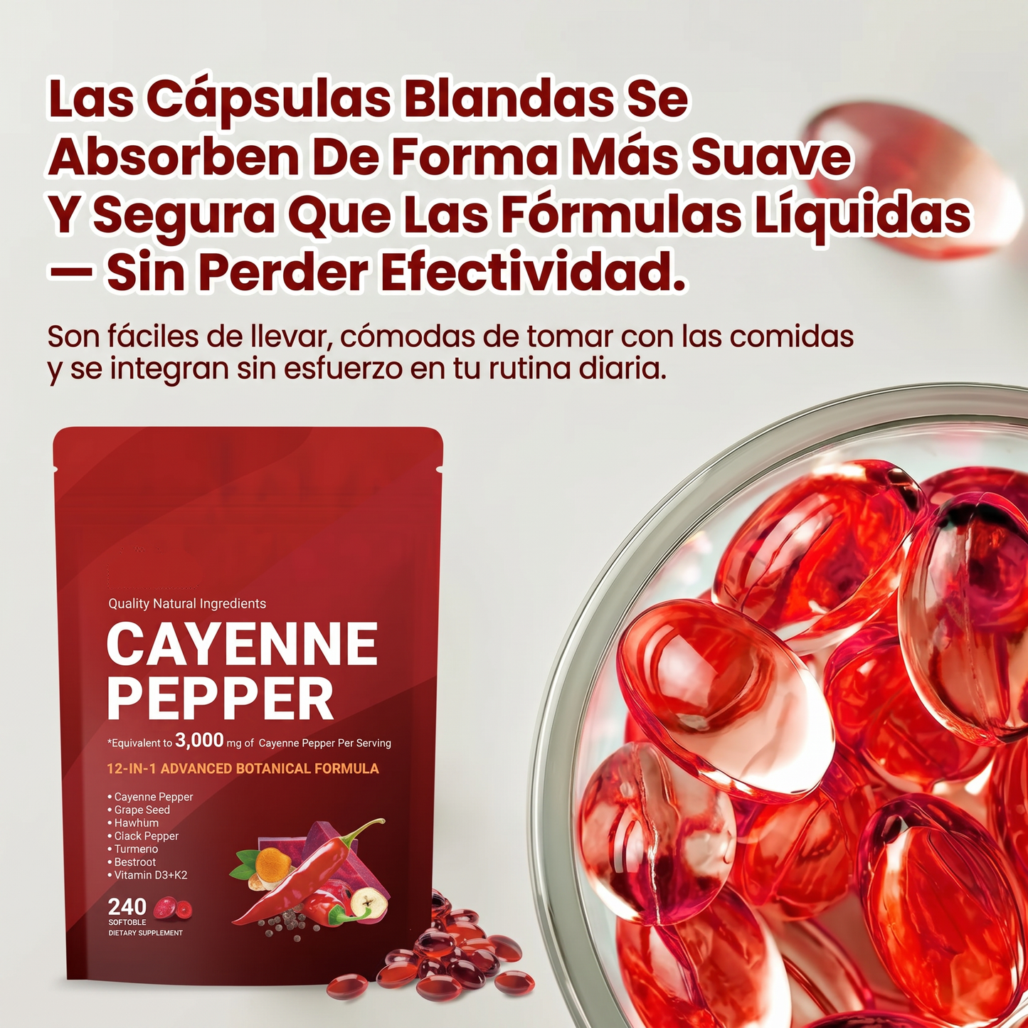 Suplemento de cápsulas blandas de pimienta de cayena - Vitamina A11