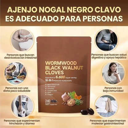 Wormwood - Cápsulas de clavo de olor de ajenjo y nogal negro