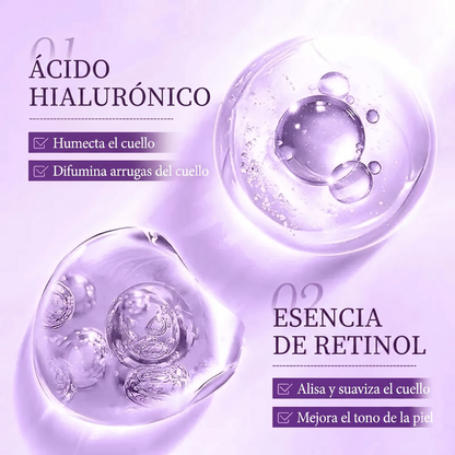Collagen Fullerene - Crema reafirmante para el cuello, cinco rodillos para masaje