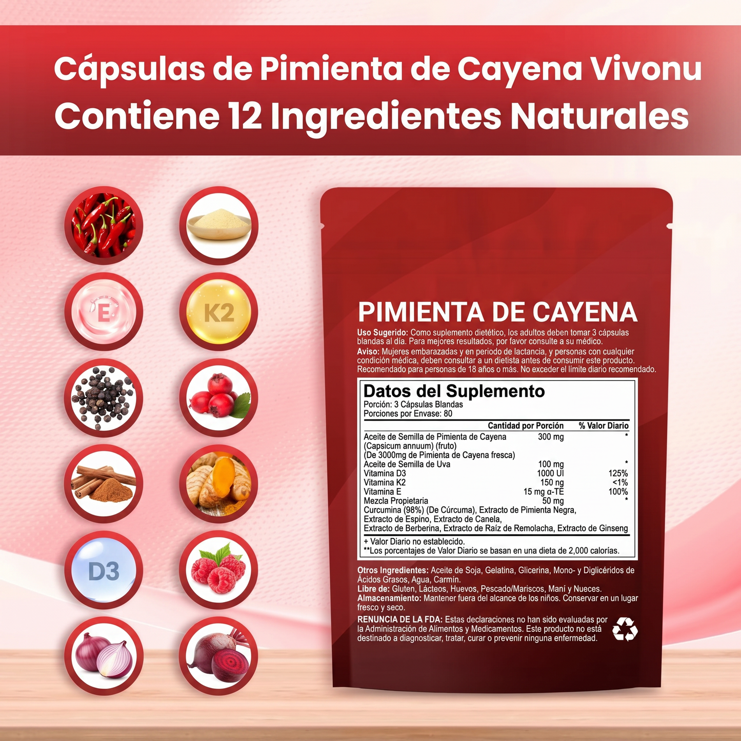 Suplemento de cápsulas blandas de pimienta de cayena - Vitamina A11