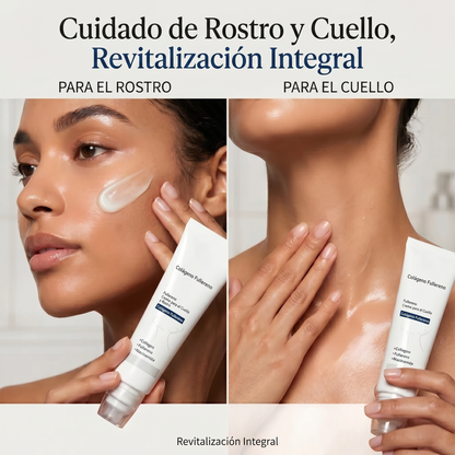 Collagen Fullerene - Crema reafirmante para el cuello, cinco rodillos para masaje