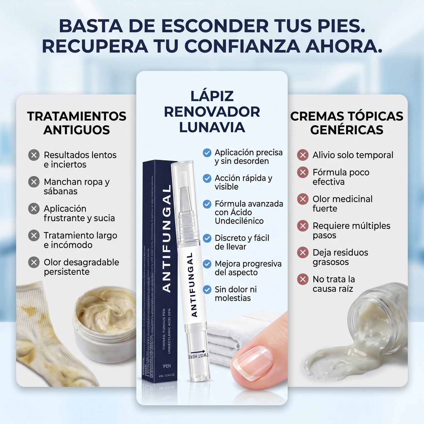 Lápiz renovador de uñas: revitaliza las uñas opacas y dañadas. (Pack x3, x6, x9)