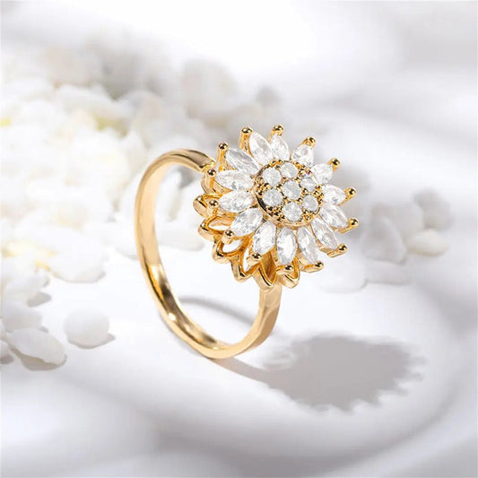 🌻Anillo De Girasol Giratorio🌻