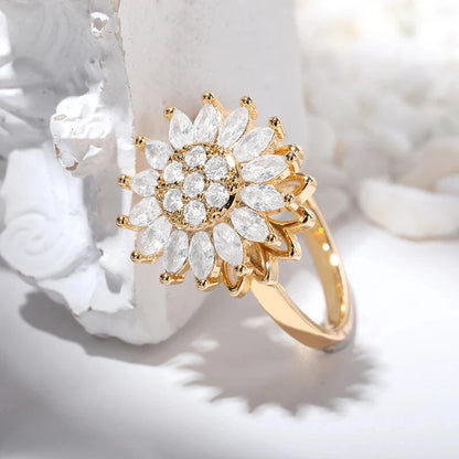 🌻Anillo De Girasol Giratorio🌻