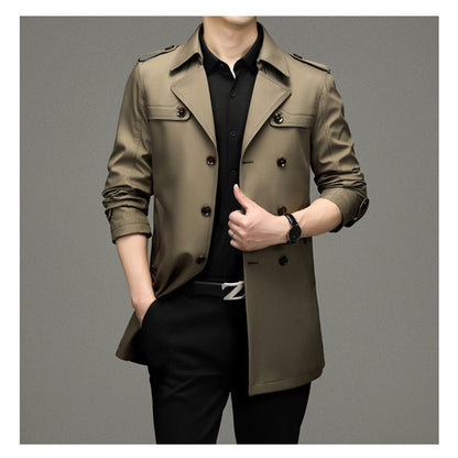 Chaqueta Gabardina Cruzada Para Hombre