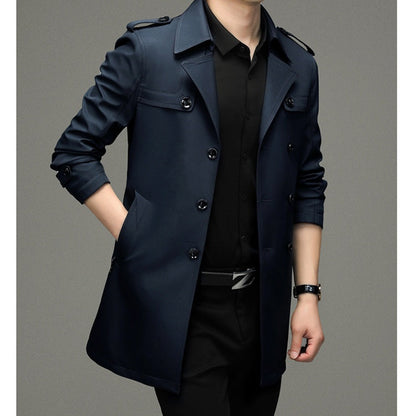 Chaqueta Gabardina Cruzada Para Hombre
